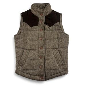 CI Sono Brown Wool Vest Women’s Size S Button Front Western Gilet